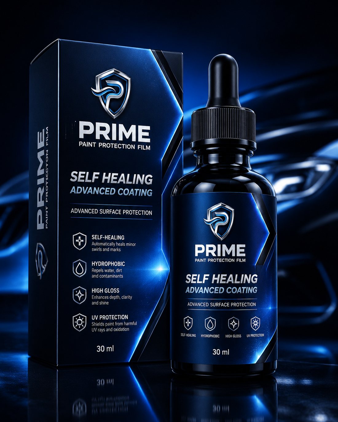 PRIME Self Healing Advanced Coating, 30 ml dropper bottle and box